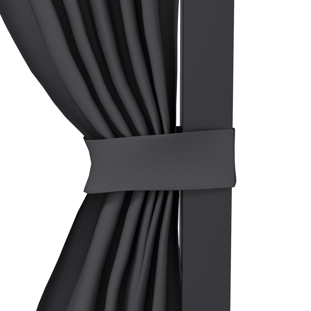 PERGOLA Pavillon, Alu+Metall, Dunkelgrau - Dunkelgrau, Metall (255/242/365cm) - Outsunny