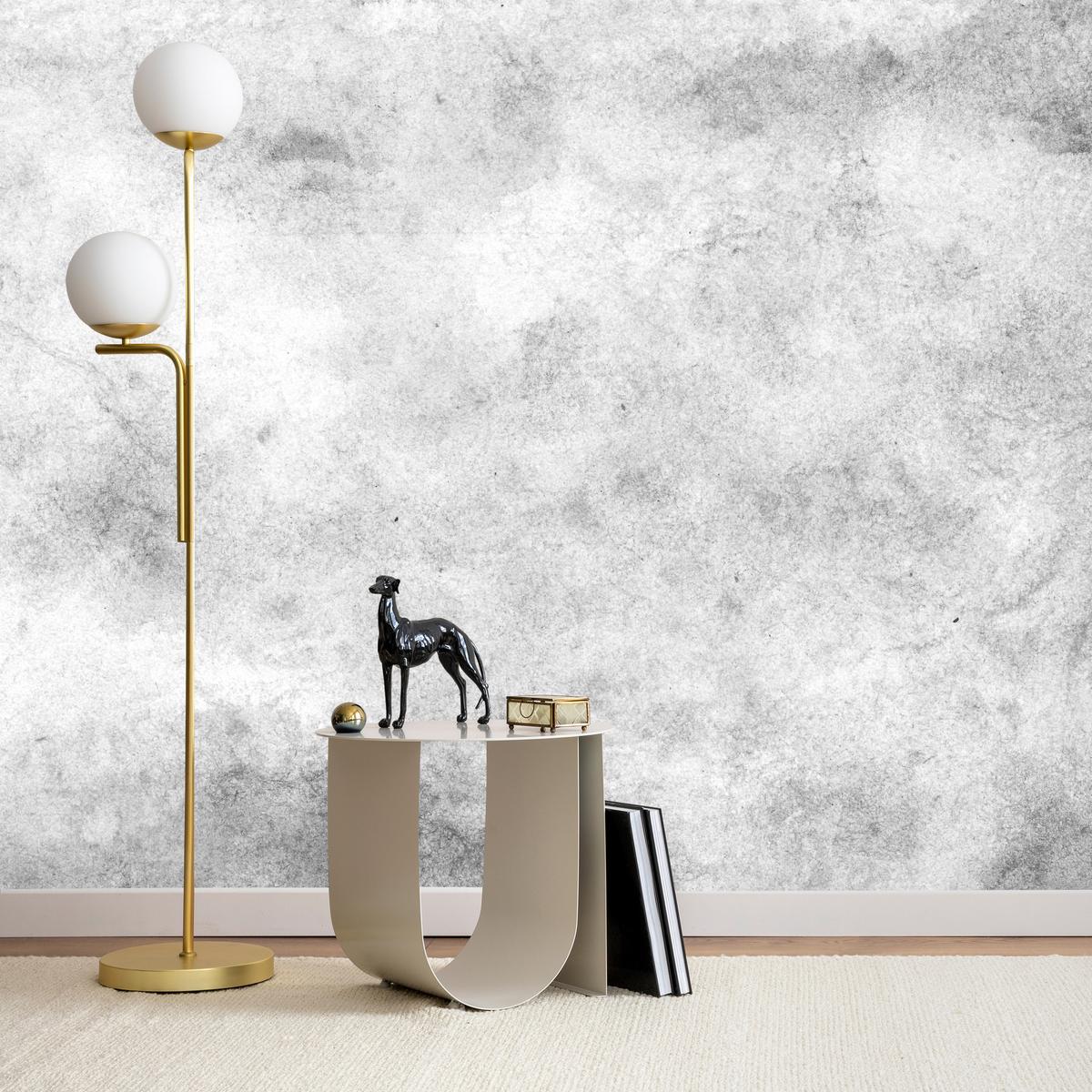 FOTOTAPETE für Wohnzimmer Grauer Beton Minimalismus Loft 400x280 - Weiß/Grau, Papier (400/280cm) - Muralo