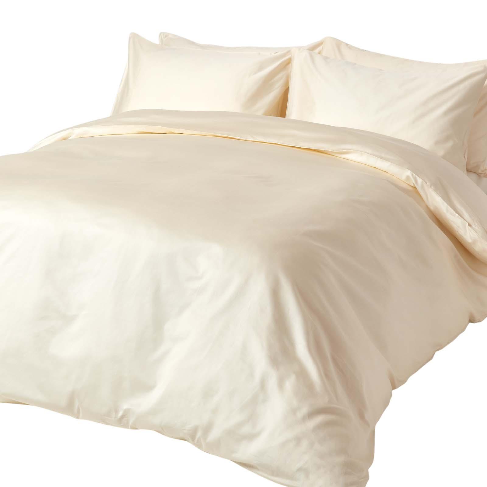 BIO-BETTWÄSCHE Satin Fadendichte 400 - Creme, Textil (200/200cm) - Homescapes