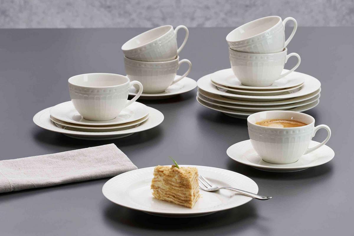 KAFFEEUNTERTASSEN Sofia weiß ø 15,5 cm 6er Set - Weiß, Keramik (15.5cm) - Ritzenhoff Breker