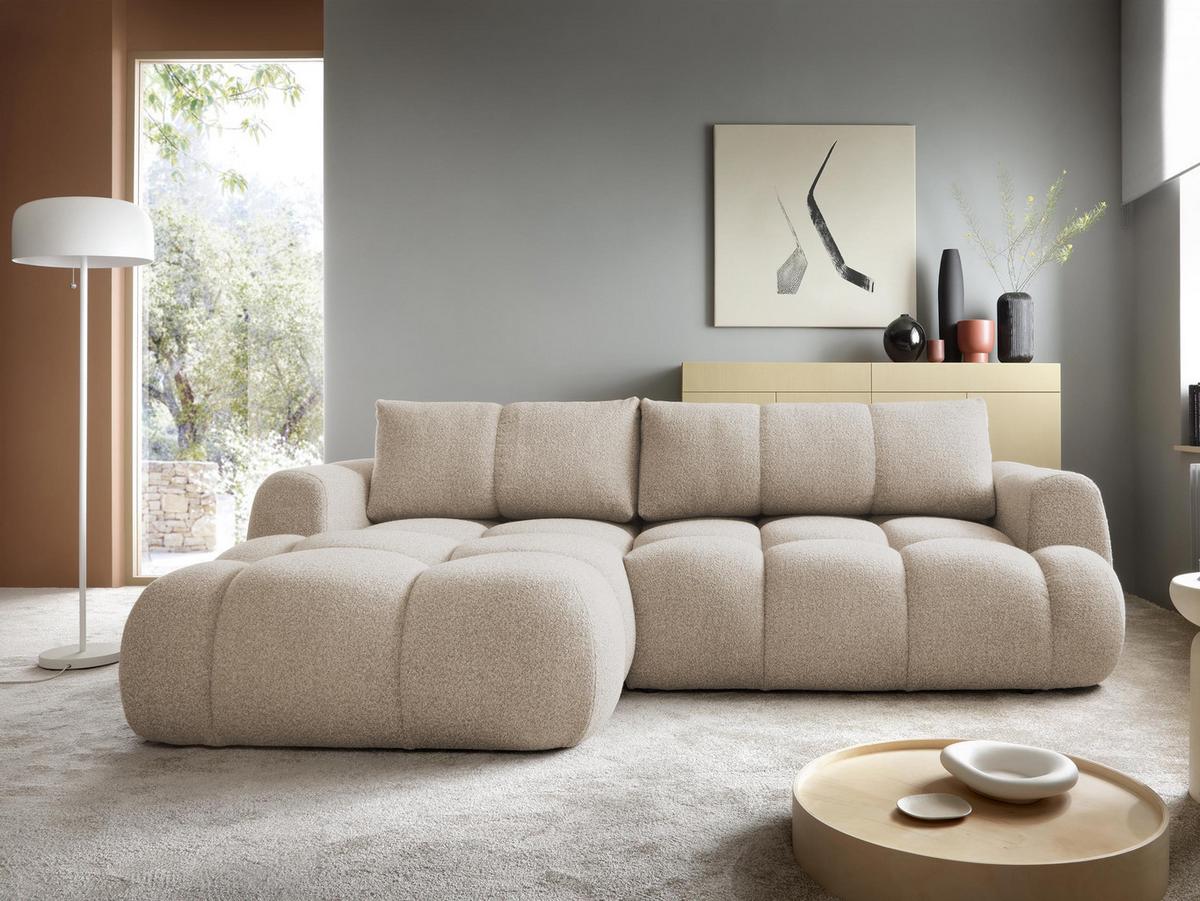 ECKSOFA Mitto, Seite: Links - Beige/Schwarz, Holz/Kunststoff (270/173cm) - MIRJAN24