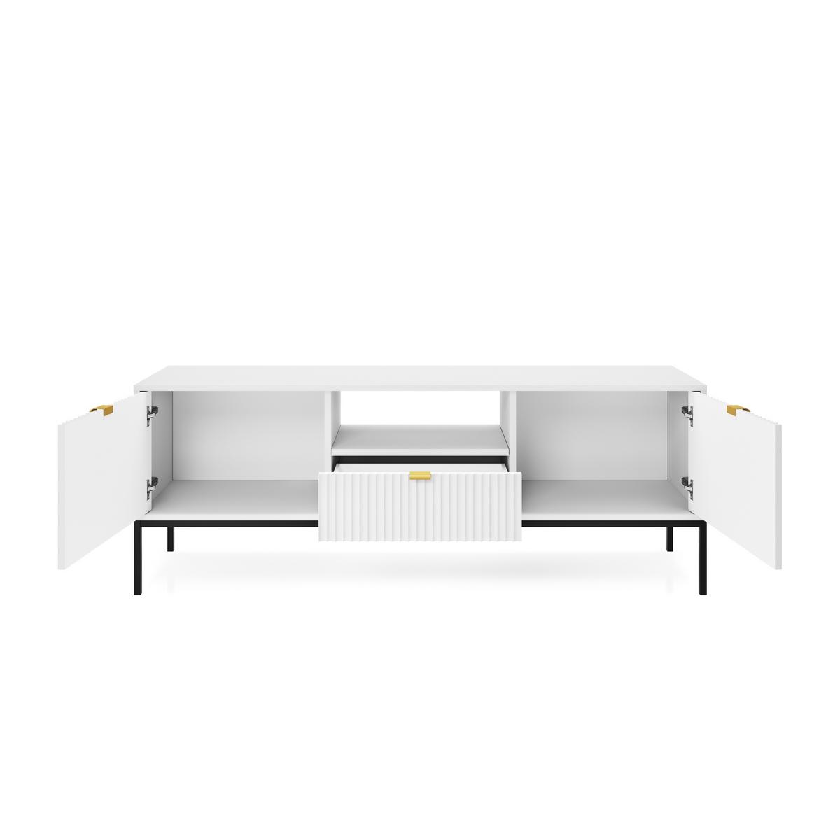 LOWBOARD STELLARE 154x39x56 cm mit 1 Schubladen und 2 Türen Weiß - Weiß, Holzwerkstoff (154/56/39cm) - MASSENO