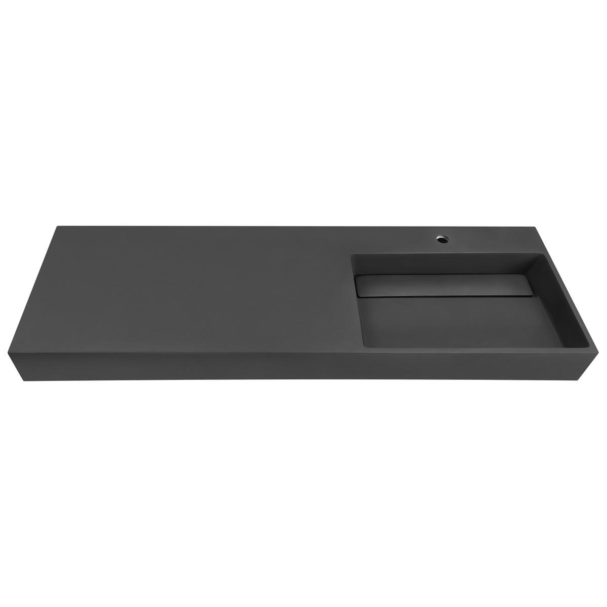 HÄNGEWASCHBECKEN Schwarz 150/48 cm Mineralguss Cusco - Schwarz, Naturmaterialen (150/13/48cm) - Beliani