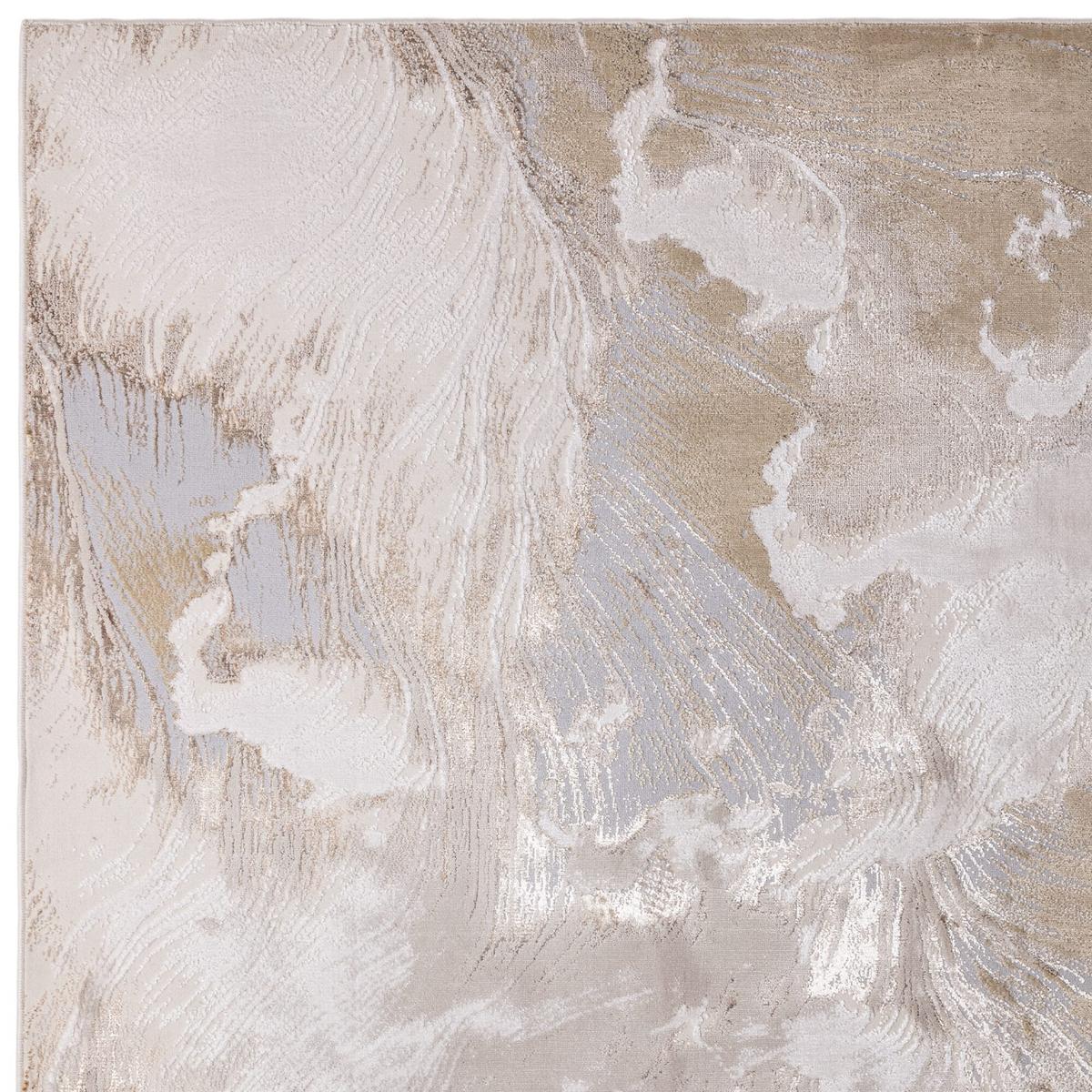 TEPPICH SARNTAL, abstrakt, aus Polyester, Florhöhe 8 mm, Gold, 160 x 230 cm - Beige, Textil (230/160cm) - KADIMA DESIGN