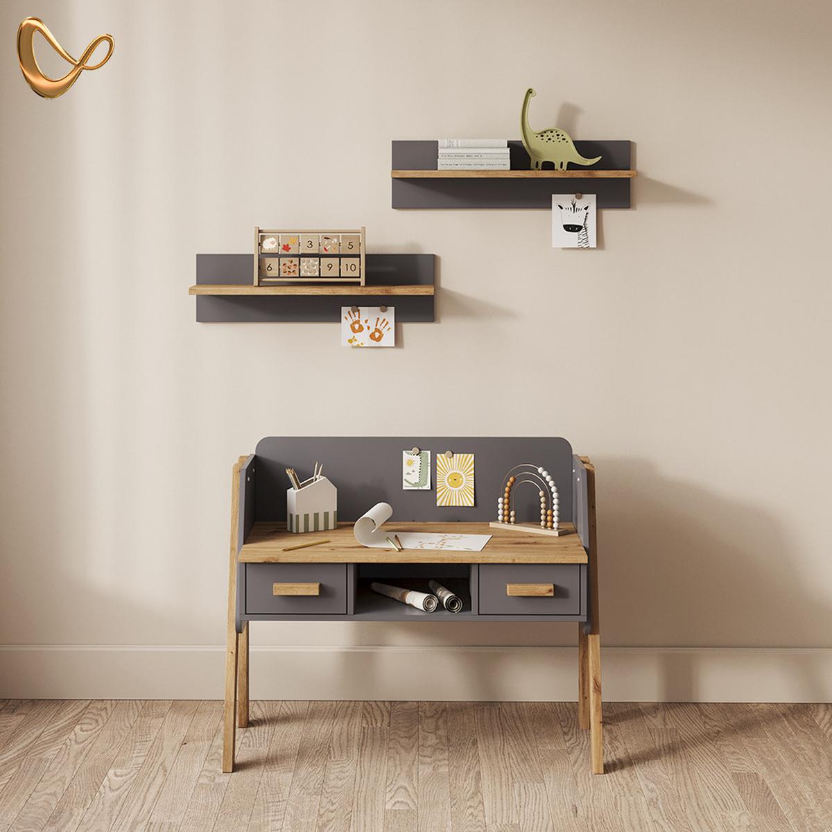 SCHREIBTISCH Mailo Cashmere/Artisan 97 x 80 cm - Kaschmir/Eiche Artisan, Holzwerkstoff (51/97/80cm) - Livinity®