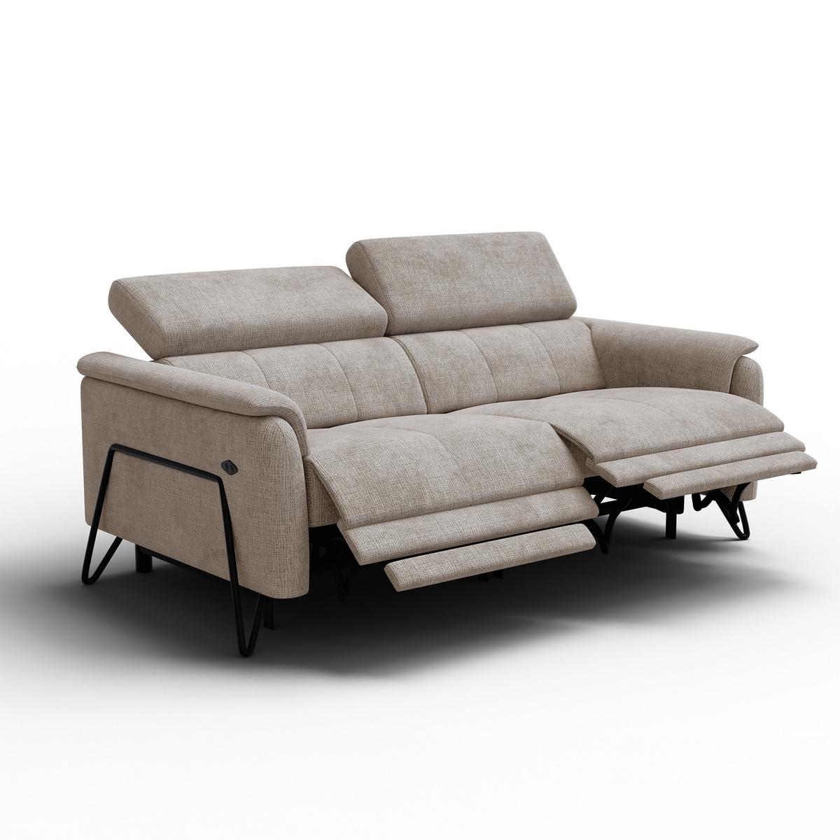 RELAXSOFA RODEN 3-Sitzer, beige - Beige, Holz/Textil (194/82/103cm) - Wozimo