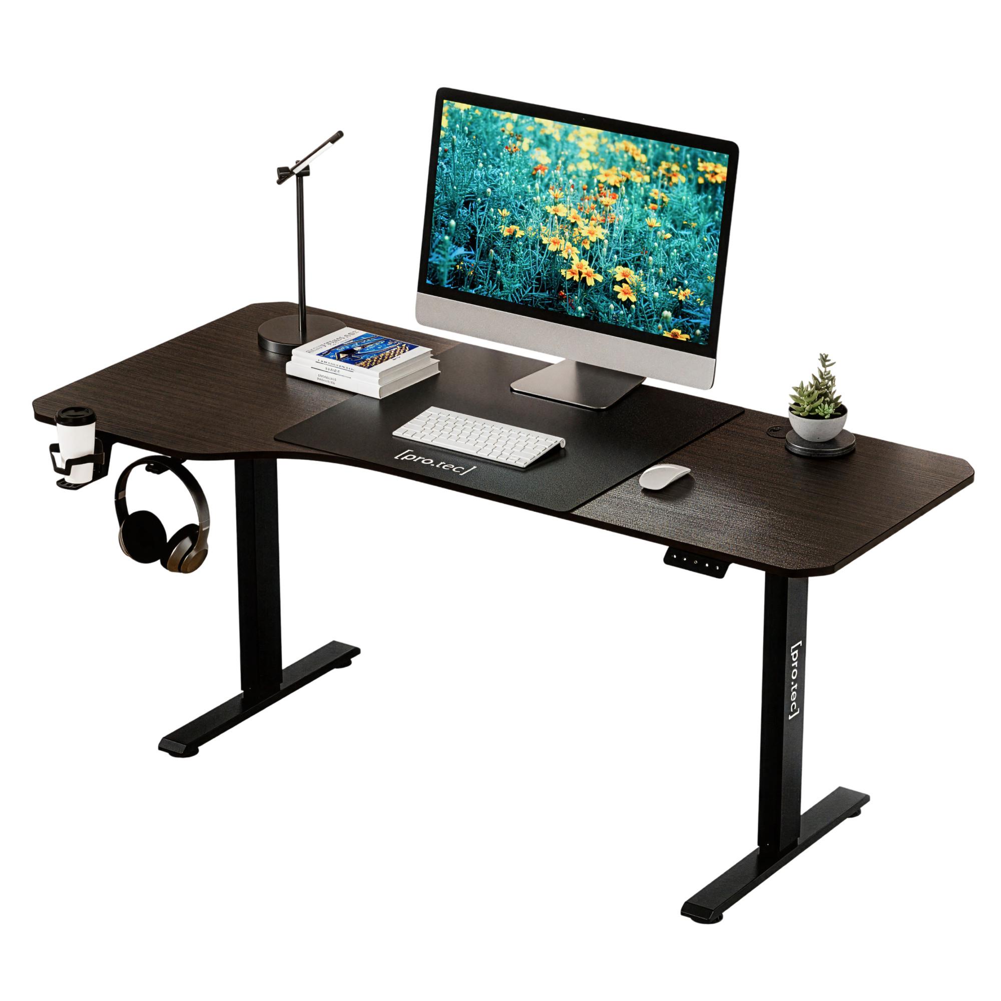 VERSTELLBARER TISCH Stryn - Walnussfarben/Schwarz, Holzwerkstoff/Metall (75/160/117cm) - pro.tec