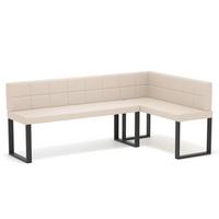 ECKBANK rechts SANA U Kunstleder gesteppt, 196/ 142 cm Beige - Beige, Kunststoff/Textil (142/196cm) - Idohome