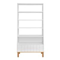 BÜCHERREGAL Weiß und Holz - Weiß, Holzwerkstoff (90/183/40cm) - Petits-meubles