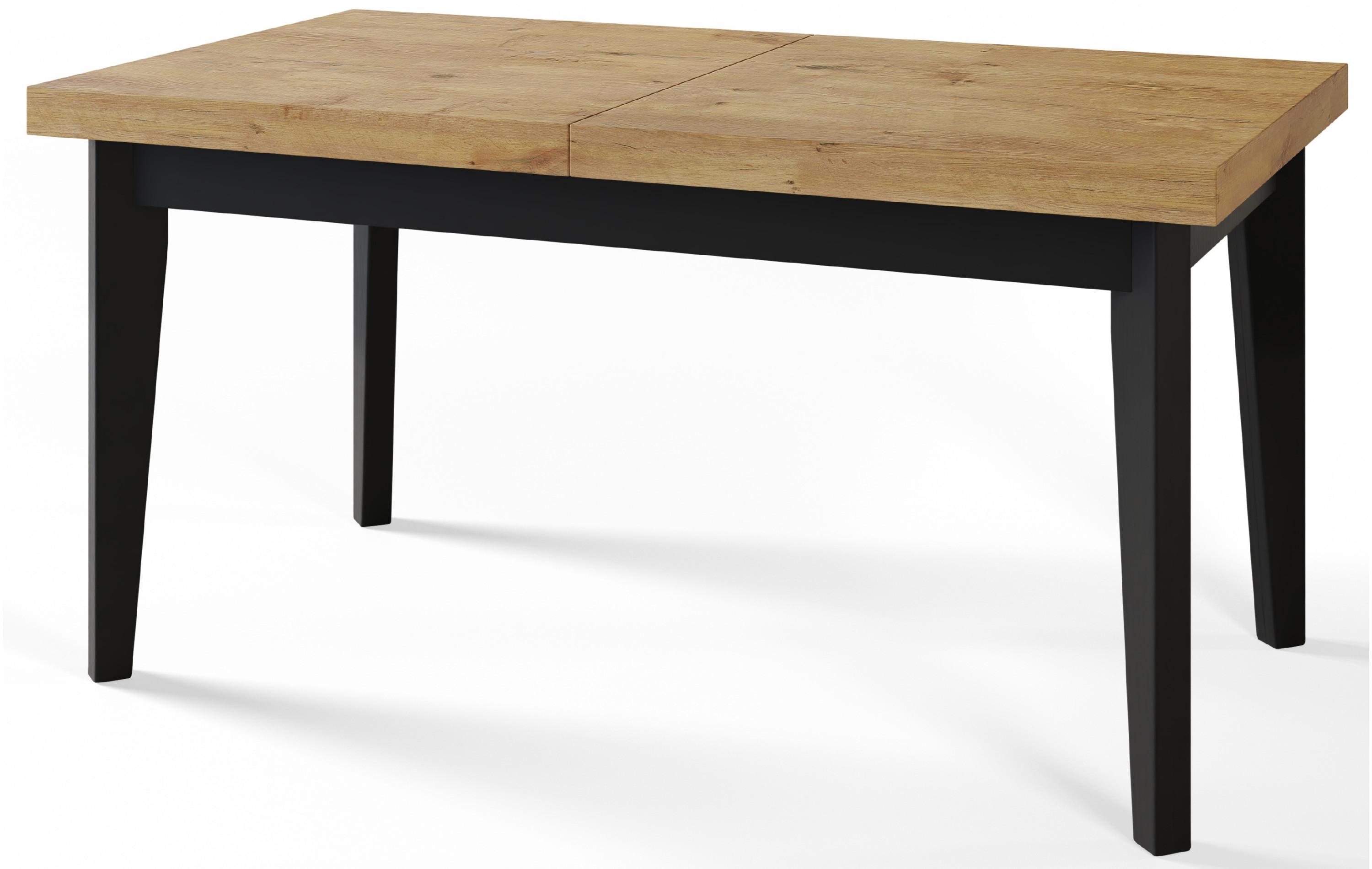 RECHTECKIGER Esszimmertisch SKANDI, ausziehbarer Tisch, Größe: 160-210X90X78 cm, Wohnzimmertisch Farbe: LANCELOT, mit Holzbeinen in Farbe Schwarz - Beige/Schwarz, Holzwerkstoff (160/90/78cm) - Alpi-Möbel