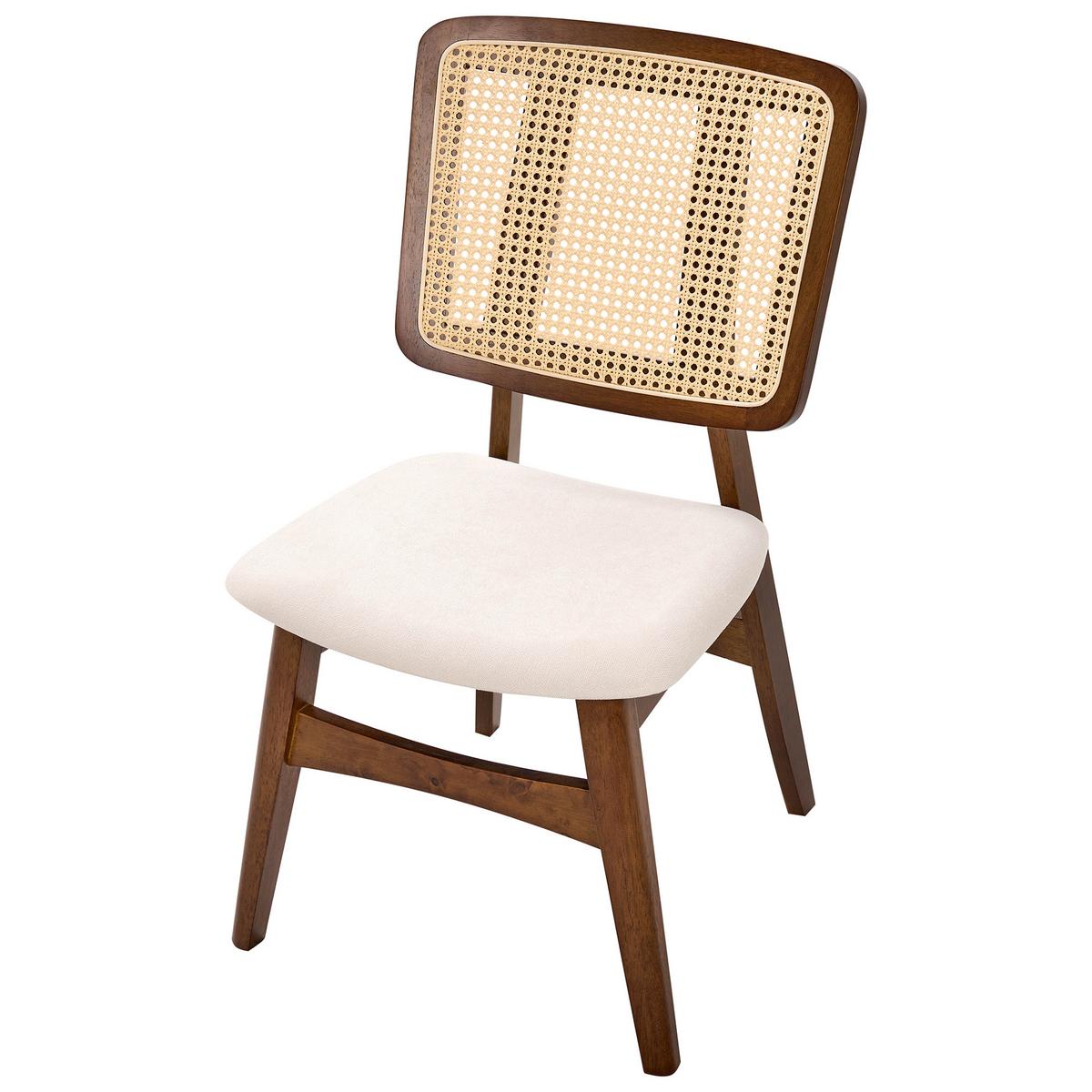 ESSZIMMERSTUHL 2er-Set Hellbeige/Dunkelbraun Alcova - Dunkelbraun/Beige, Holz (51/93/54cm) - Beliani