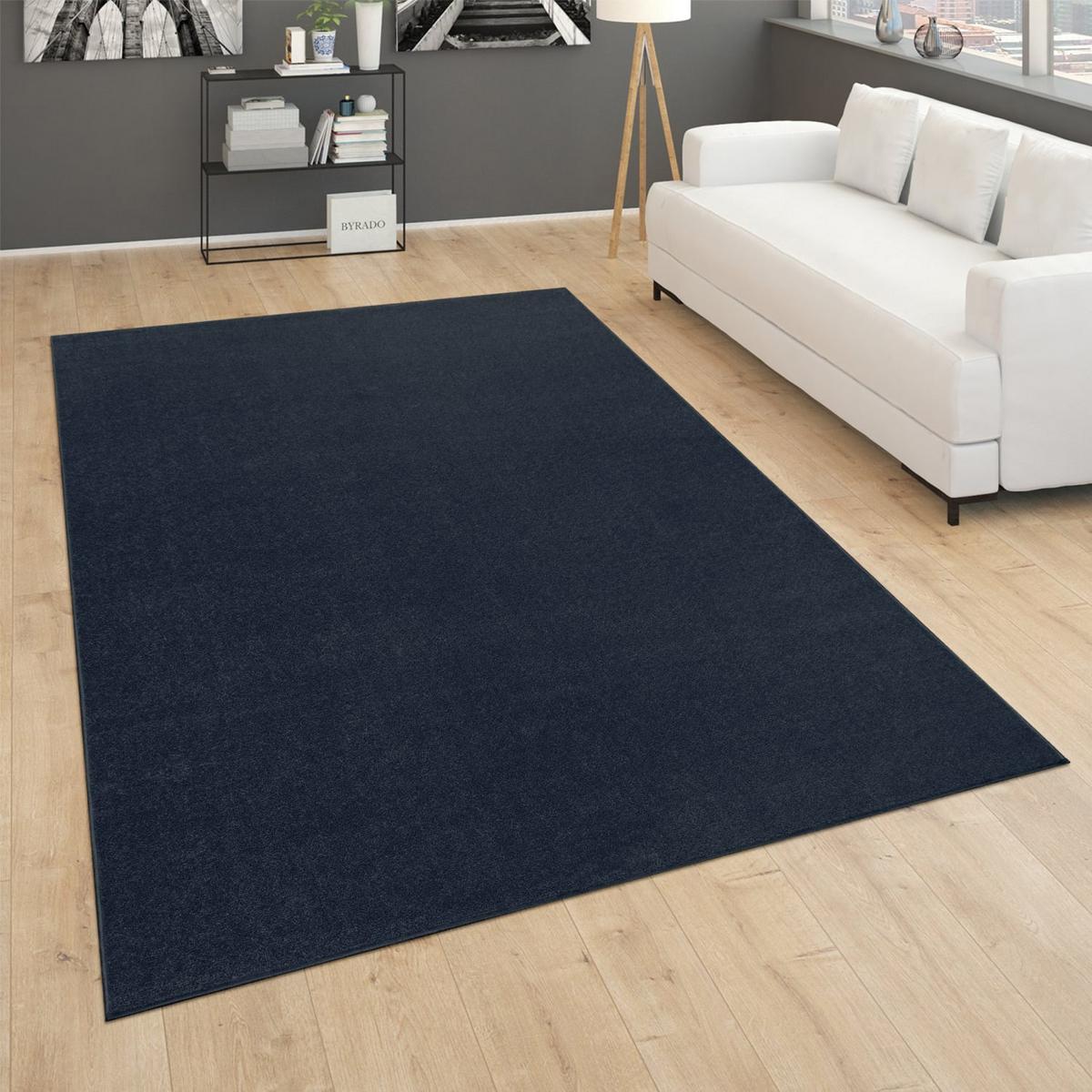 KURZFLORTEPPICH Waschbar, einfarbig, Marineblau, 60 x 100 cm - Blau, Textil (100/60cm) - KADIMA DESIGN