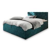 BOXBETT RIVA 140x200 cm mit Matratze und Topper - Blau - Blau, Holz (140/200cm) - MASSENO