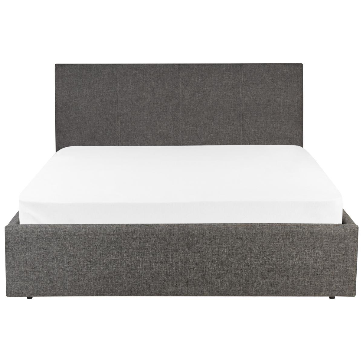 BETT mit Stauraum 140/200 cm Stoff Grau Orbey - Grau, Textil (140/200cm) - Beliani