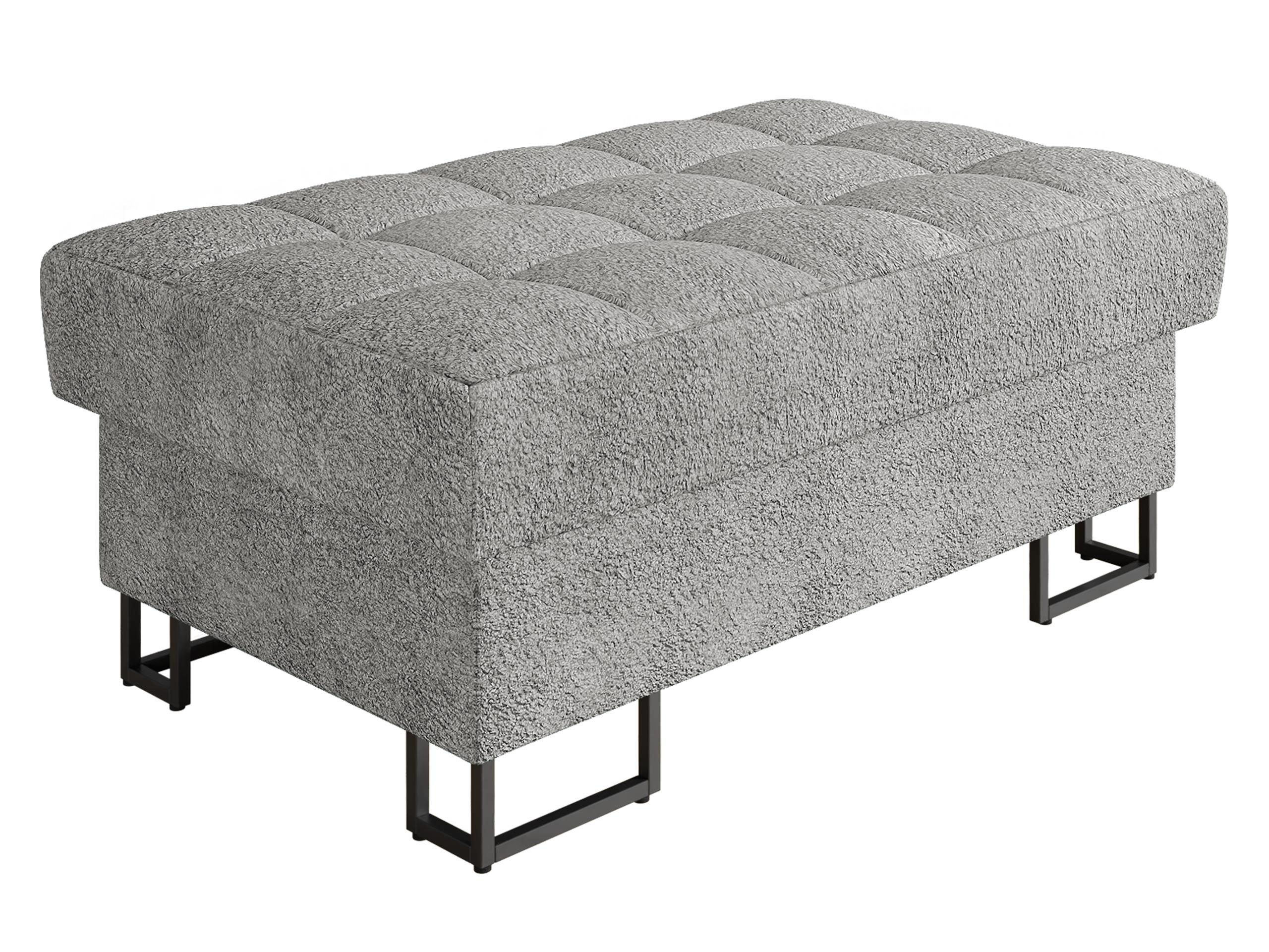 POLSTERHOCKER Laris - Alufarben/Schwarz, Holz/Textil (106/44/67cm) - MIRJAN24