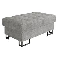 POLSTERHOCKER Laris - Alufarben/Schwarz, Holz/Textil (106/44/67cm) - MIRJAN24