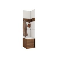 GARDEROBEN-SET Orion XXI - Nussbaumfarben/Weiß, Holzwerkstoff/Kunststoff (42/186/46cm) - MIRJAN24