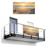 BALKON-SICHTSCHUTZ Strand - Dünen - Sonnenuntergang Witterungsbeständig 200x110 cm - Sandfarben, Kunststoff (200/110cm) - MuchoWow