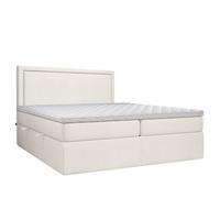 BOXBETT Jodan 200/200 cm Creme im Megan Stoff - Creme/Schwarz, Holz/Holzwerkstoff (200/200cm) - AltaBeds