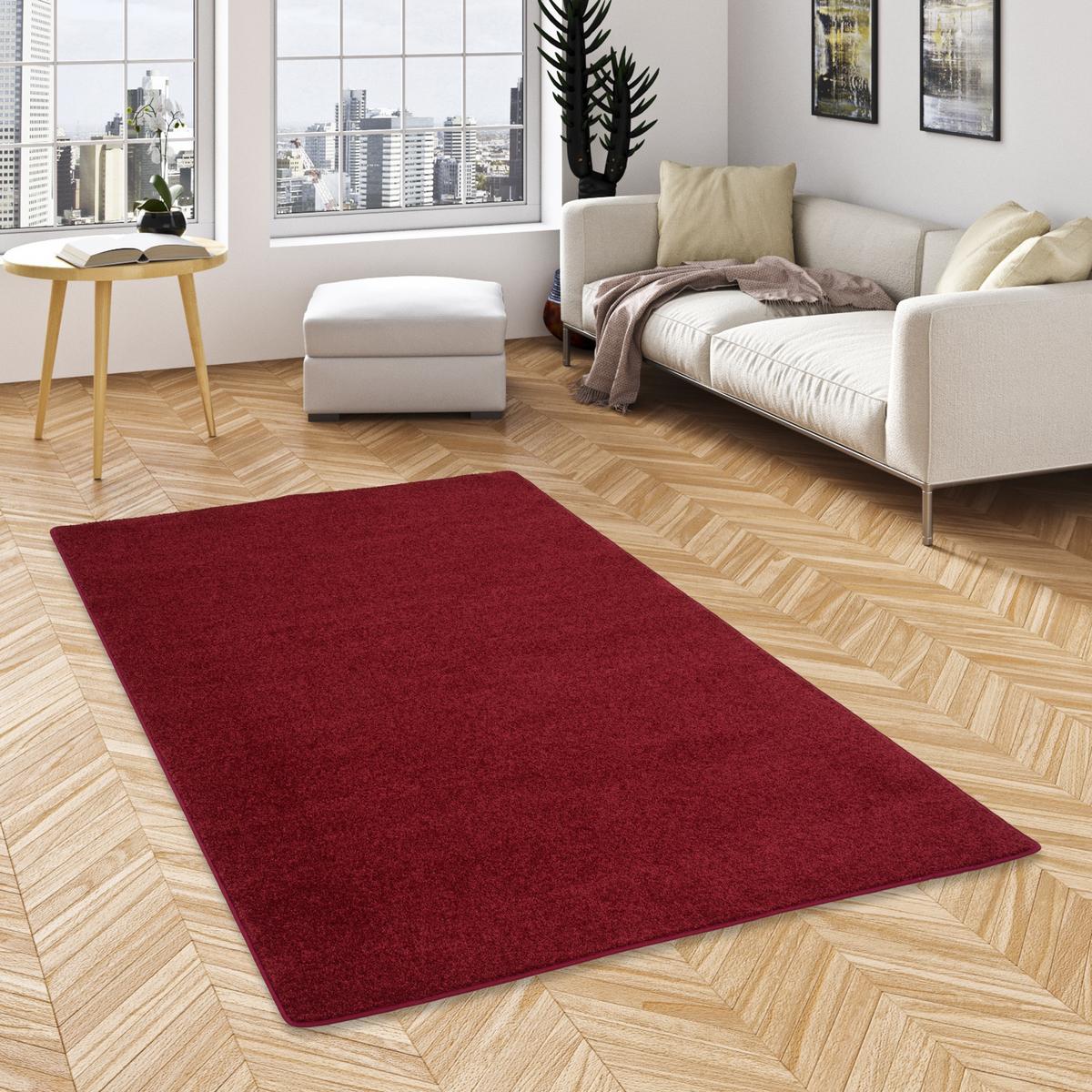 HOCHFLOR VELOURS TEPPICH MONA - Weinrot, Textil (100/400cm) - Snapstyle