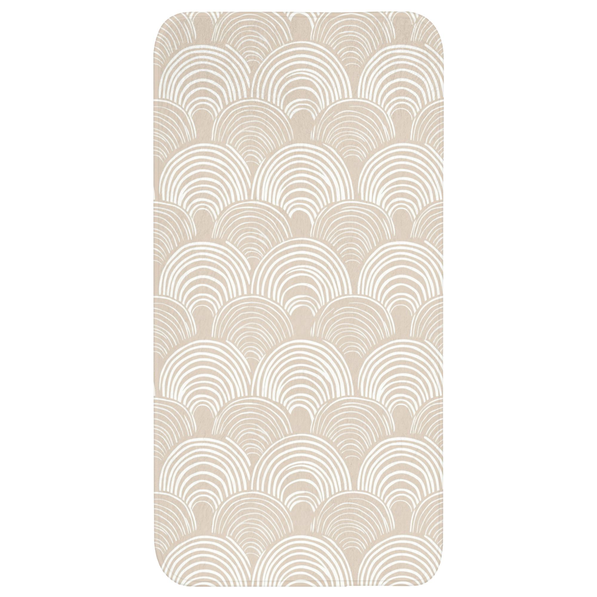 BADEMATTE Wellen - Textur - Beige Badteppich 60x120 cm - Kaschmir, Textil (60/120cm) - OnlyWow