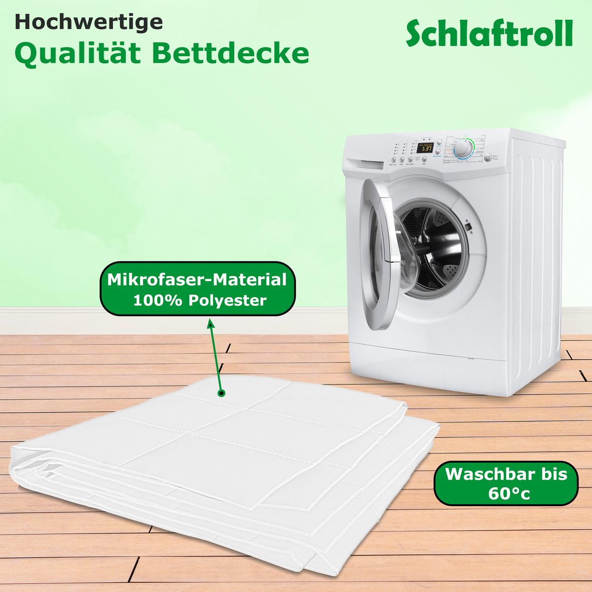BETTDECKE für alle Jahreszeiten 140 x 200 cm - Weiß, Textil (140/200cm) - Schlaftroll