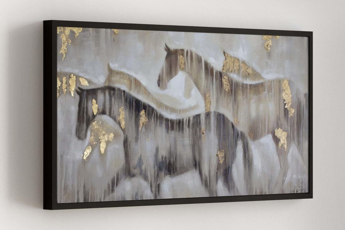 ACRYLBILD HANDGEMALT 120/60 cm - Beige/Braun, Holz/Textil (120/60cm) - KUNSTLOFT