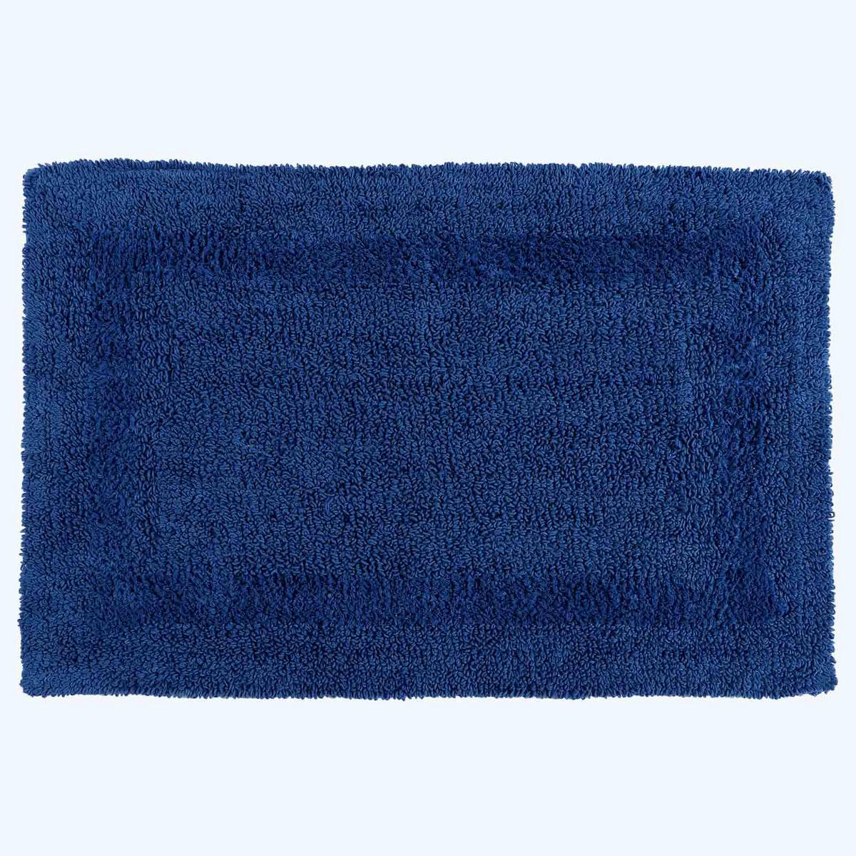 BADGARNITUR 2-teilig, Badematte & WC-Vorleger, wendbar - Dunkelblau, Textil (50/80cm) - Homescapes