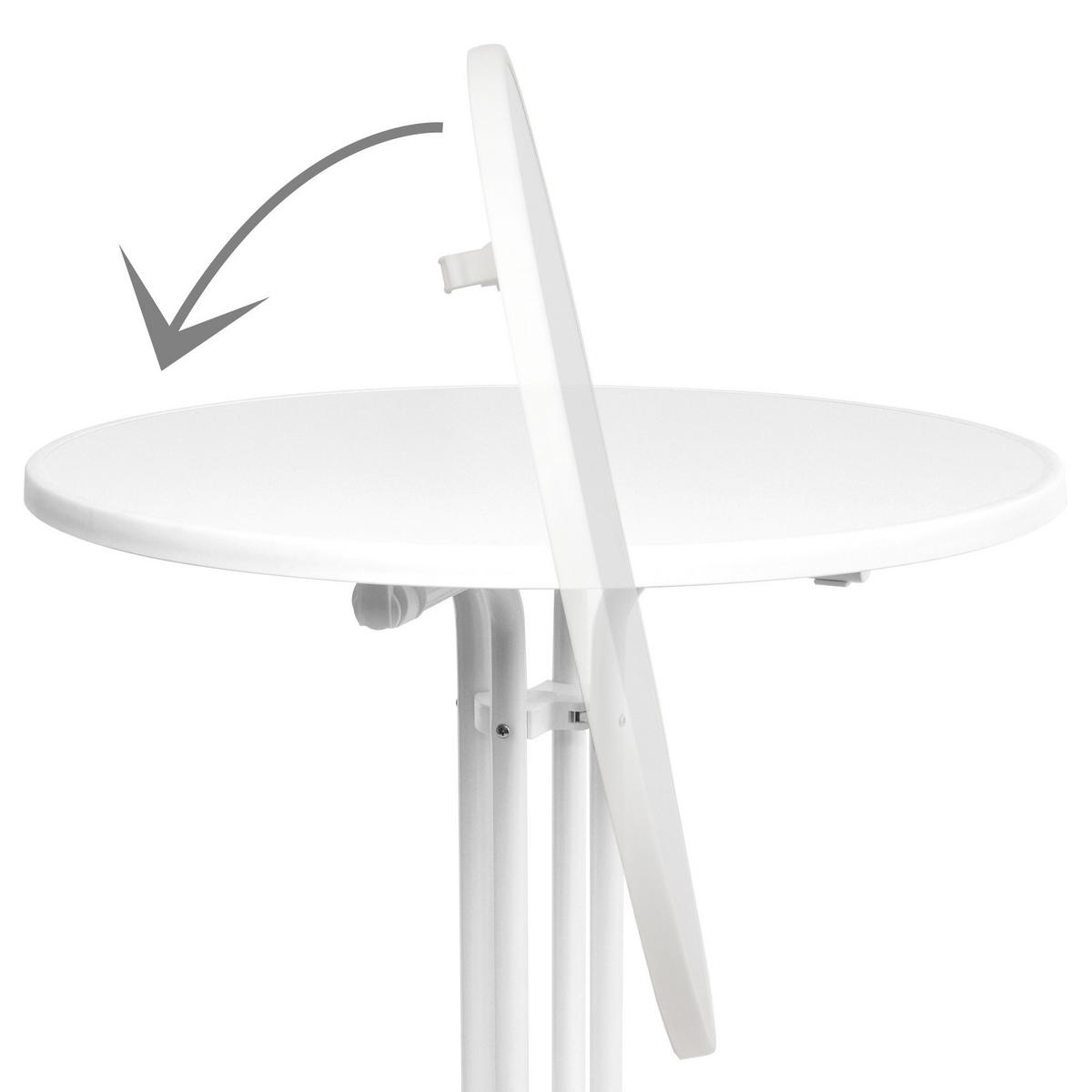 STEHTISCH Sylt - Weiß, Metall (80/80/110cm) - Beautissu 