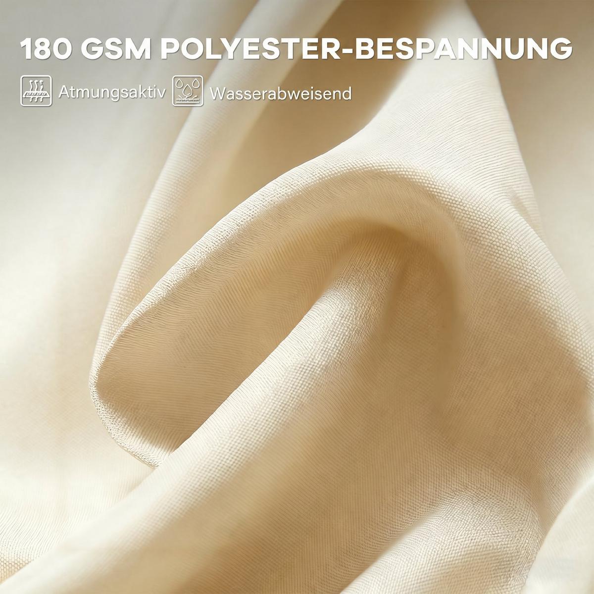 SONNENSCHIRM, Gartenschirm, Marktschirm, Doppelsonnenschirm, Beige, Oval - Beige, Metall (270/455cm) - Outsunny