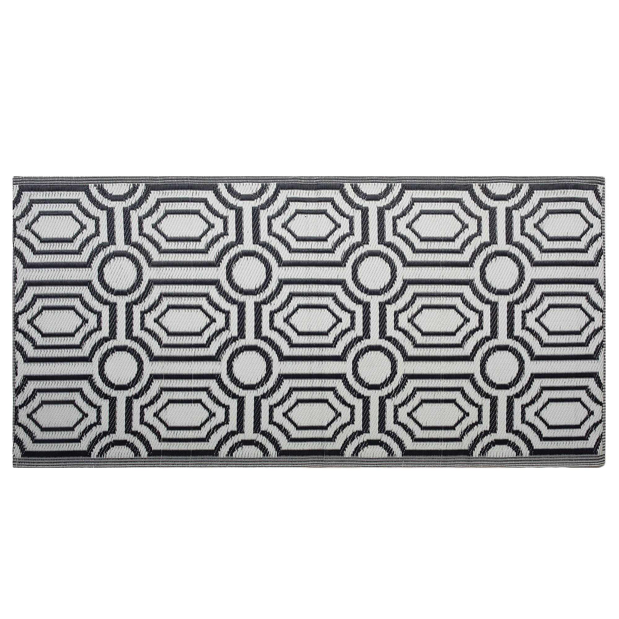 OUTDOOR-TEPPICH Bidar 180/90 cm - Schwarz, Kunststoff (90/180cm) - Beliani