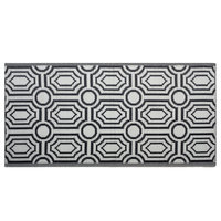 OUTDOOR-TEPPICH Bidar 180/90 cm - Schwarz, Kunststoff (90/180cm) - Beliani