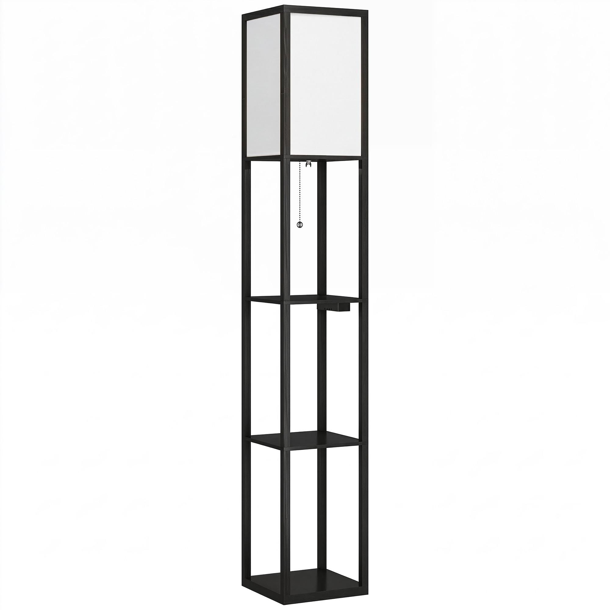 STEHLAMPE Schwarz - Schwarz, Holzwerkstoff (26/26/161cm) - HOMCOM