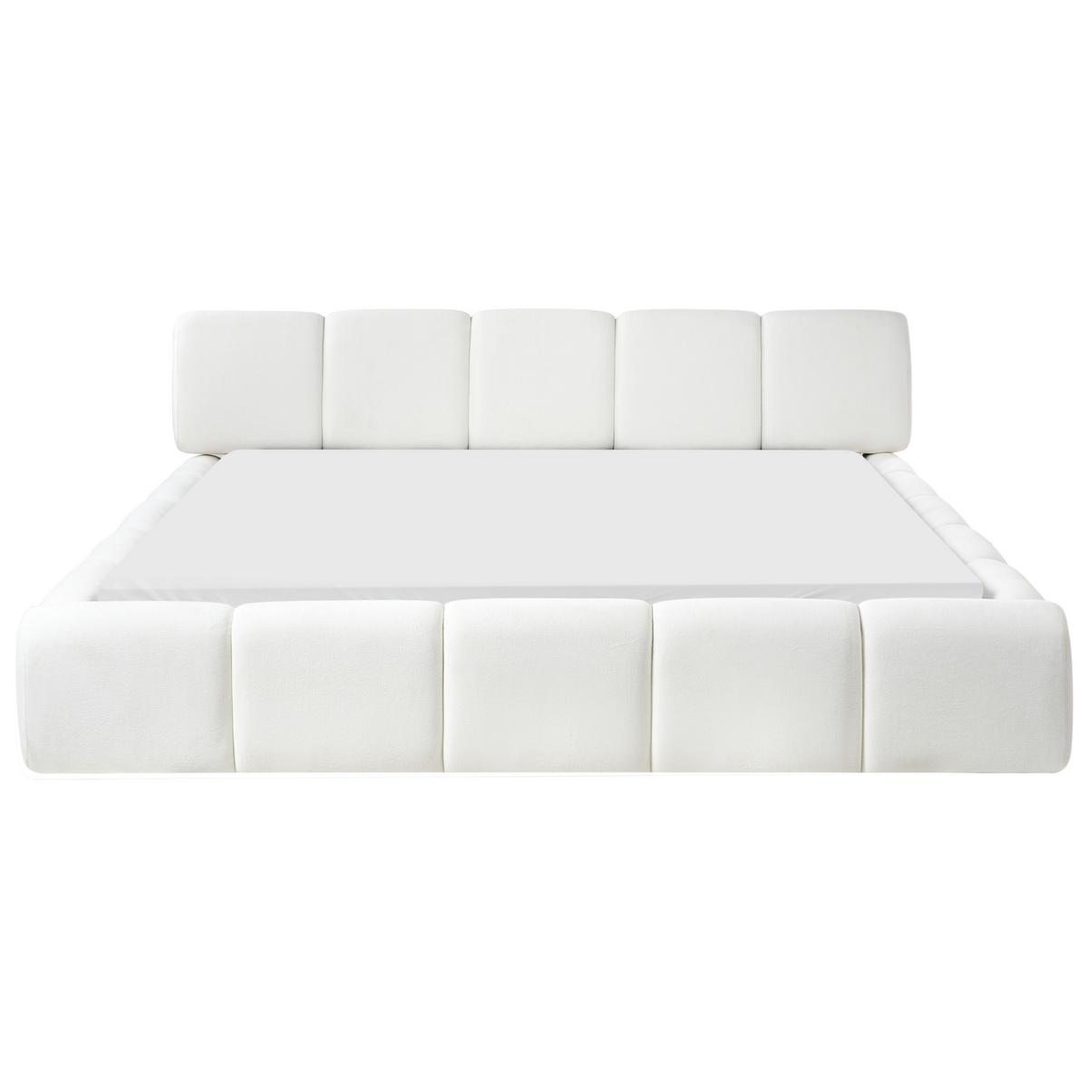 BETT mit Lattenrost 180/200 Stoff Cremeweiß Orville - Creme, Textil (180/200cm) - Beliani