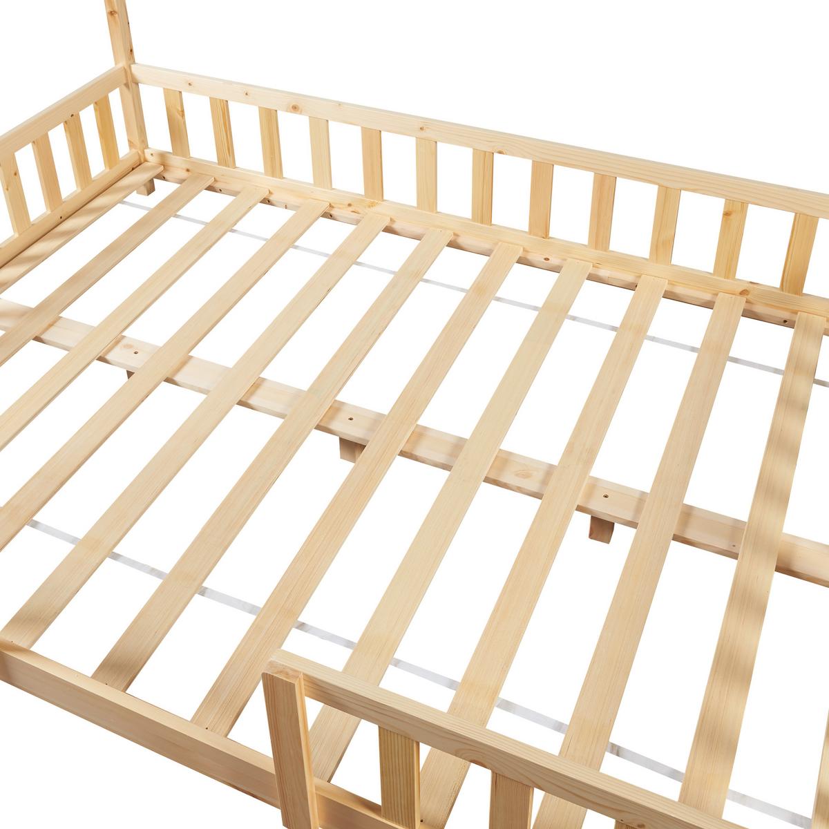 HAUSBETT Sisimiut - Naturfarben, Holz (140/200cm) - [en.casa]