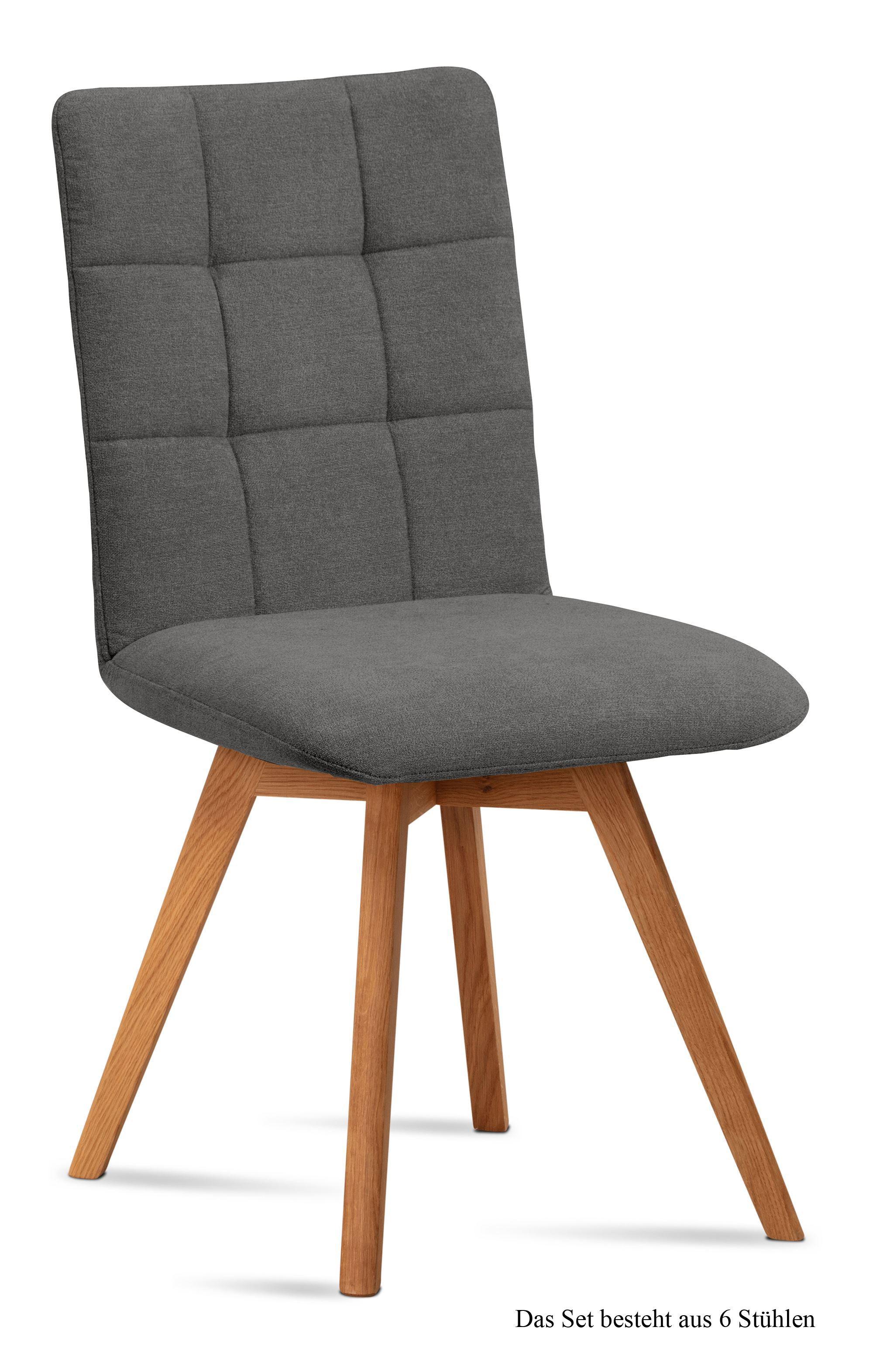 ESSZIMMERSTUHL (6er-Set) Dinny 47x91x60 Eiche geölt/Grau - Eichefarben/Grau, Kunststoff (60/91/47cm) - 58aufmkessel