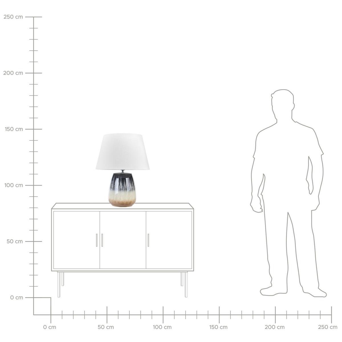 TISCHLAMPE Cidra 48/48/63 cm - Grau, Keramik (48/48/63cm) - Beliani