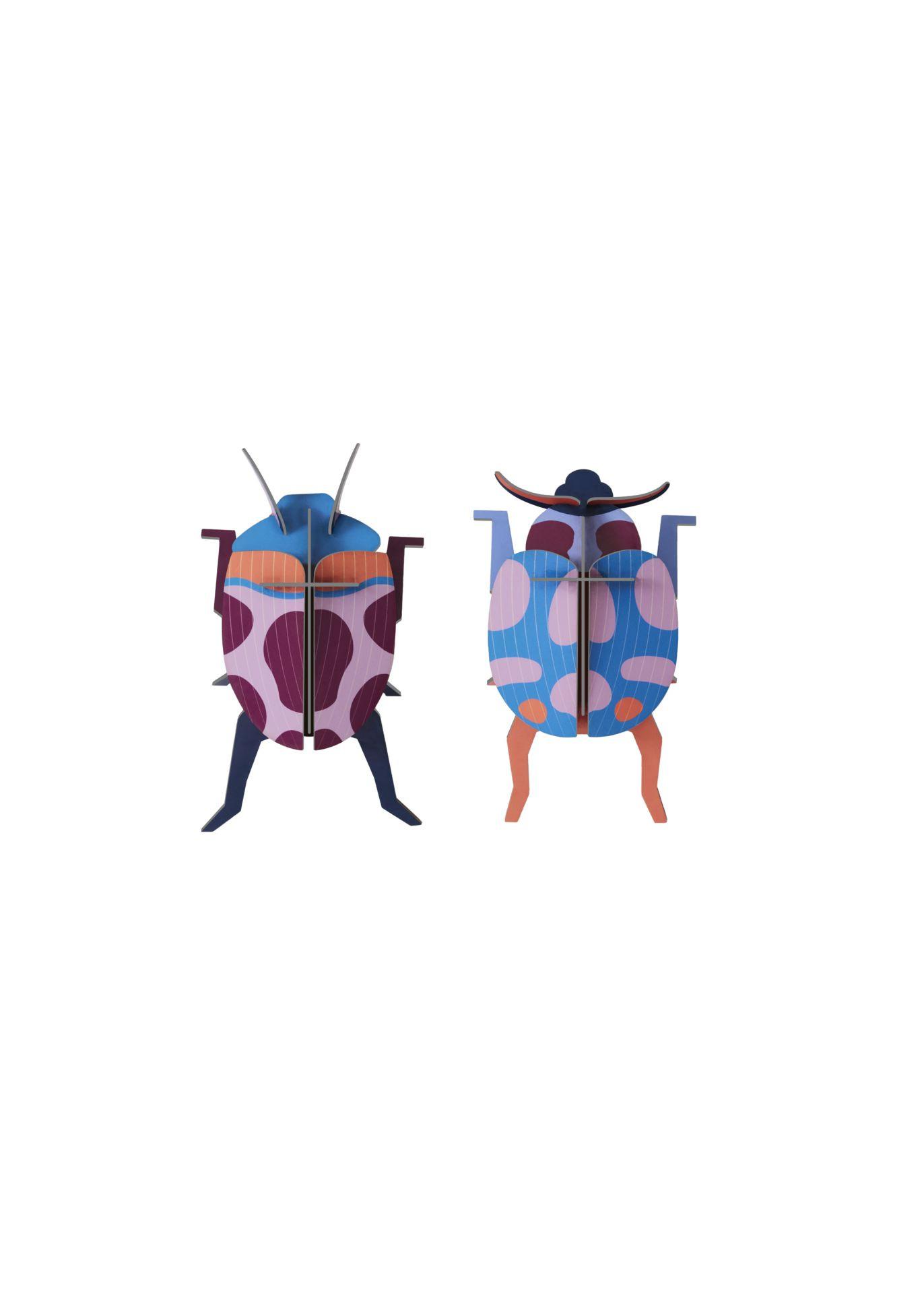 WANDDEKO Leuchtendes Käfer-Duo 8/6 cm - Multicolor, Wellpappe (8/6/13cm) - Studio Roof