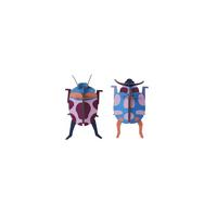 WANDDEKO Leuchtendes Käfer-Duo 8/6 cm - Multicolor, Wellpappe (8/6/13cm) - Studio Roof