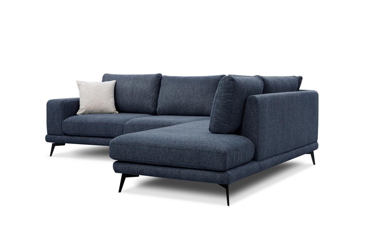 ECKSOFA MEDIOLANE 5-Sitzer, dunkelblau - Dunkelblau, Holzwerkstoff/Textil (282/219cm) - Wozimo