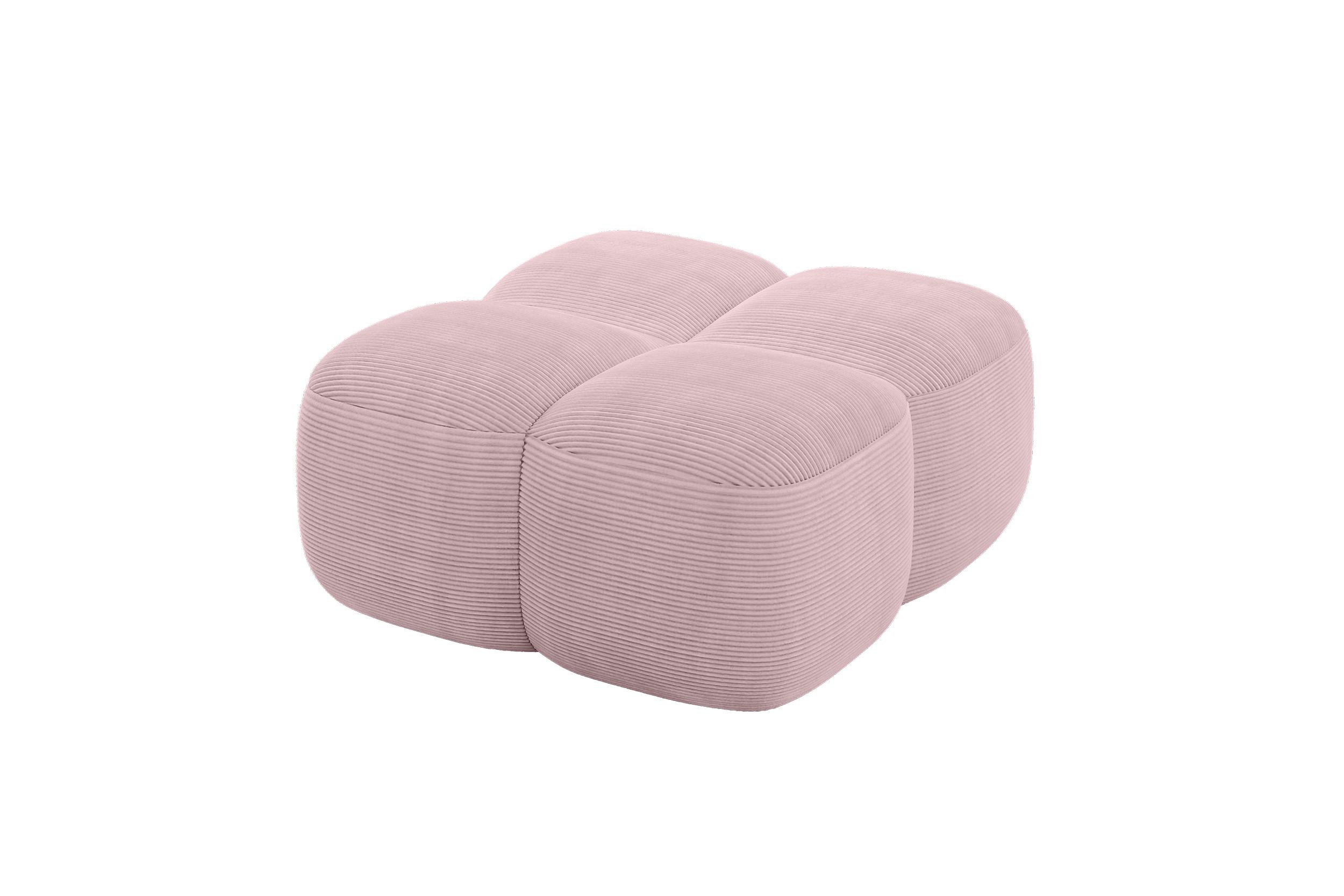 POUF Miko-Puf 90x90x45 cm Rosa Cord Modular Sitzhocker - Schwarz/Rosa, Holzwerkstoff/Kunststoff (90/43/90cm) - ALTDECOR