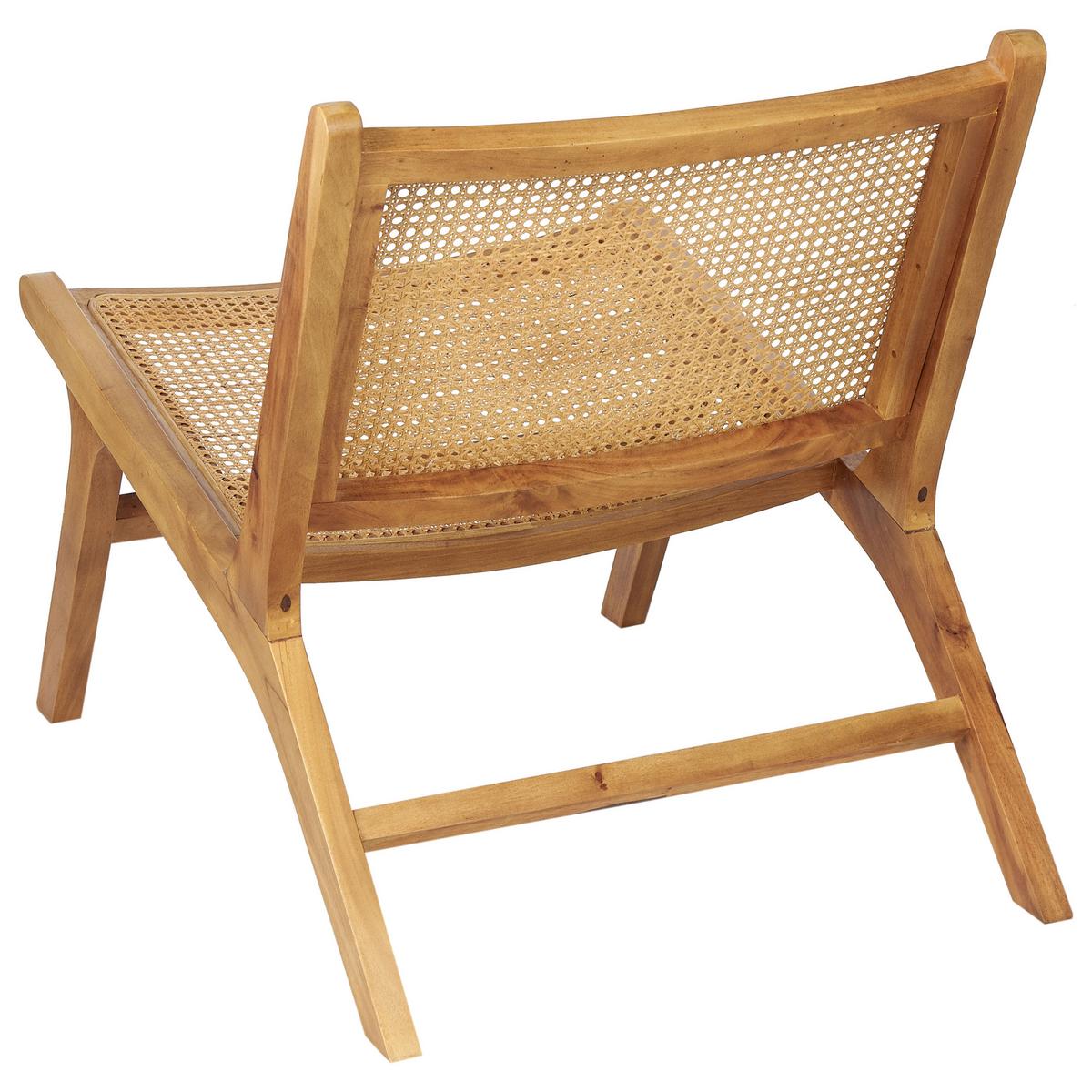 HOLZSTUHL Rattangeflecht Natürlich Middletown - Naturfarben, Holz (60/72/83cm) - Beliani