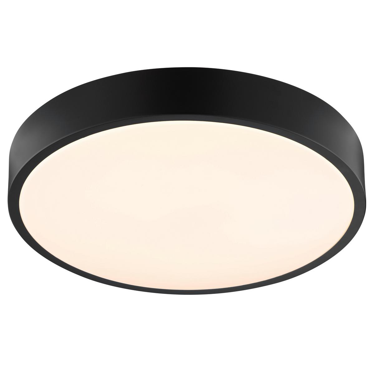 LED DECKENLEUCHTE Delvin Schwarz/Weiß 33/33/7 cm - Multicolor, Metall (33/33/7cm) - Brilliant