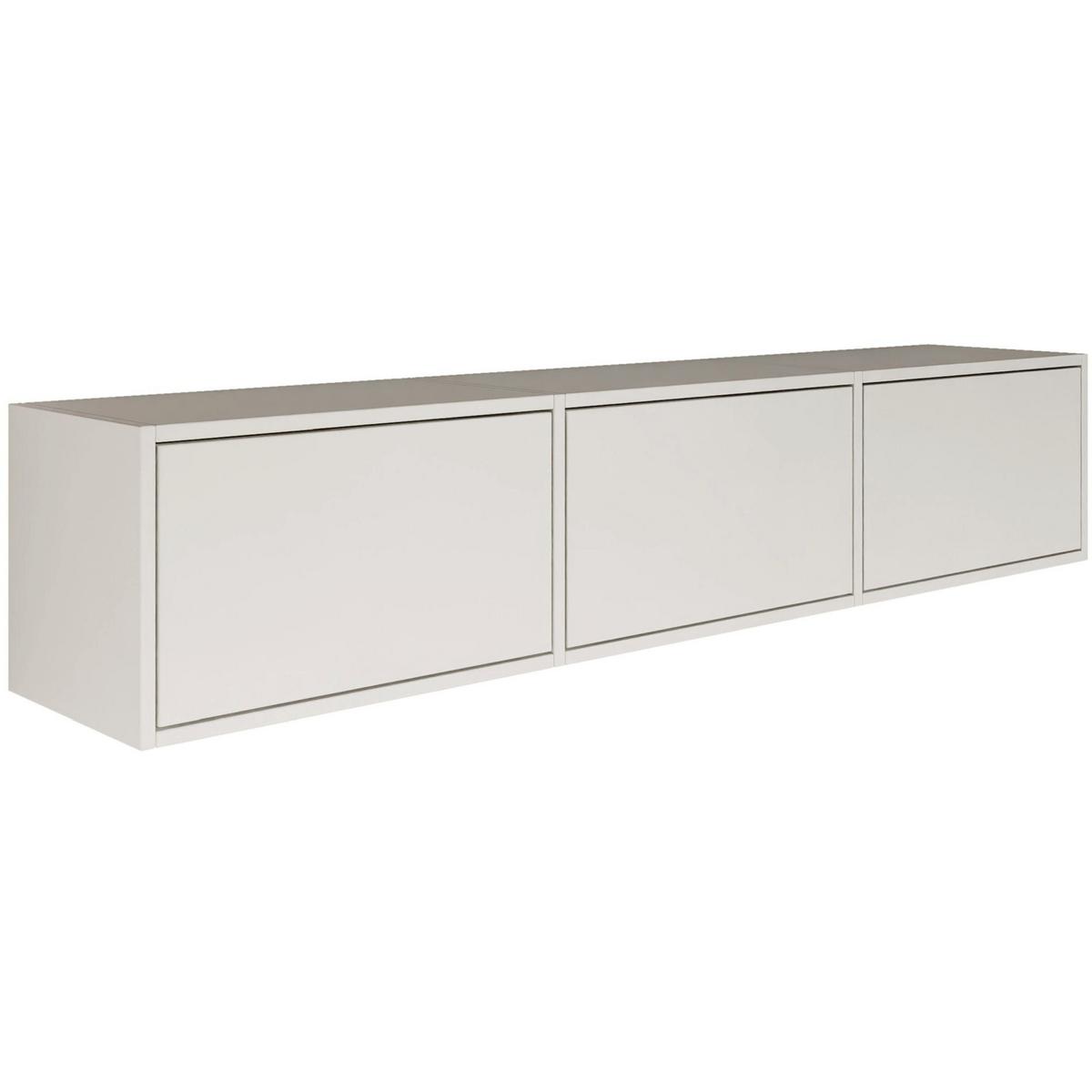 TV-LOWBOARD hängend, 3 Klappen, Weiß, 150 cm - Weiß, Holzwerkstoff (150.1/30/30cm) - Selsey