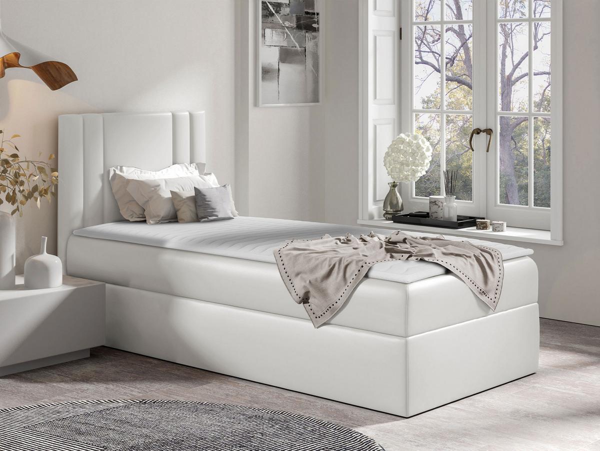 BOXBETT Carmen Mini, Seite zum Öffnen des Bettkastens: Links - H3 - Creme, Holz (90/200cm) - MIRJAN24