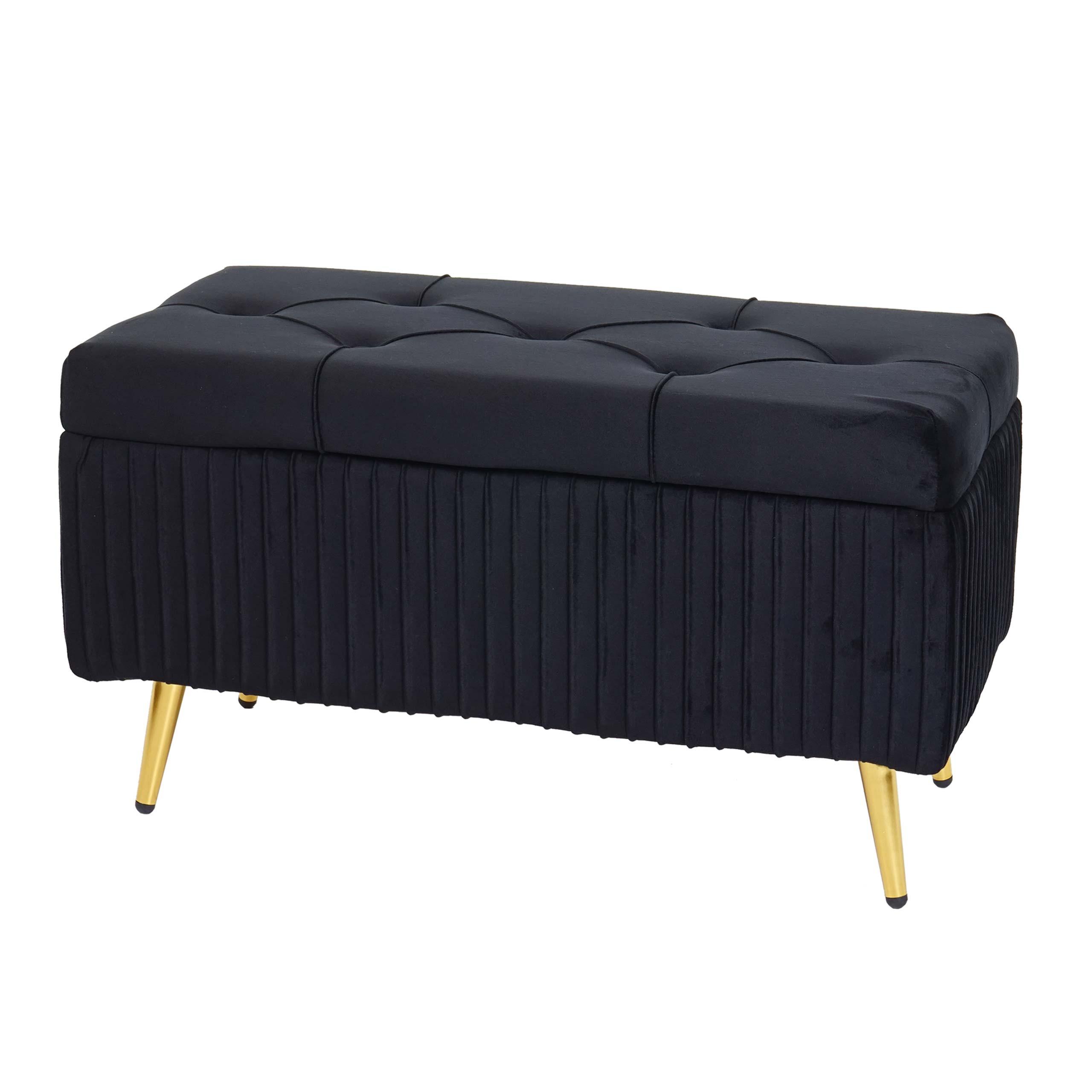 SITZBANK MIT STAURAUM Schwarz - Schwarz, Textil (80/45/40cm) - MCW