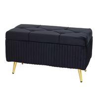 SITZBANK MIT STAURAUM Schwarz - Schwarz, Textil (80/45/40cm) - MCW