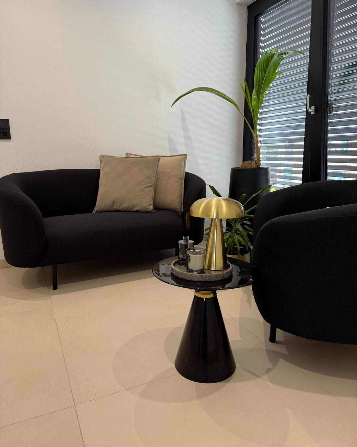 2-SITZER-SOFA Stoff schwarz Loen - Schwarz, Textil (155/79/70cm) - Beliani