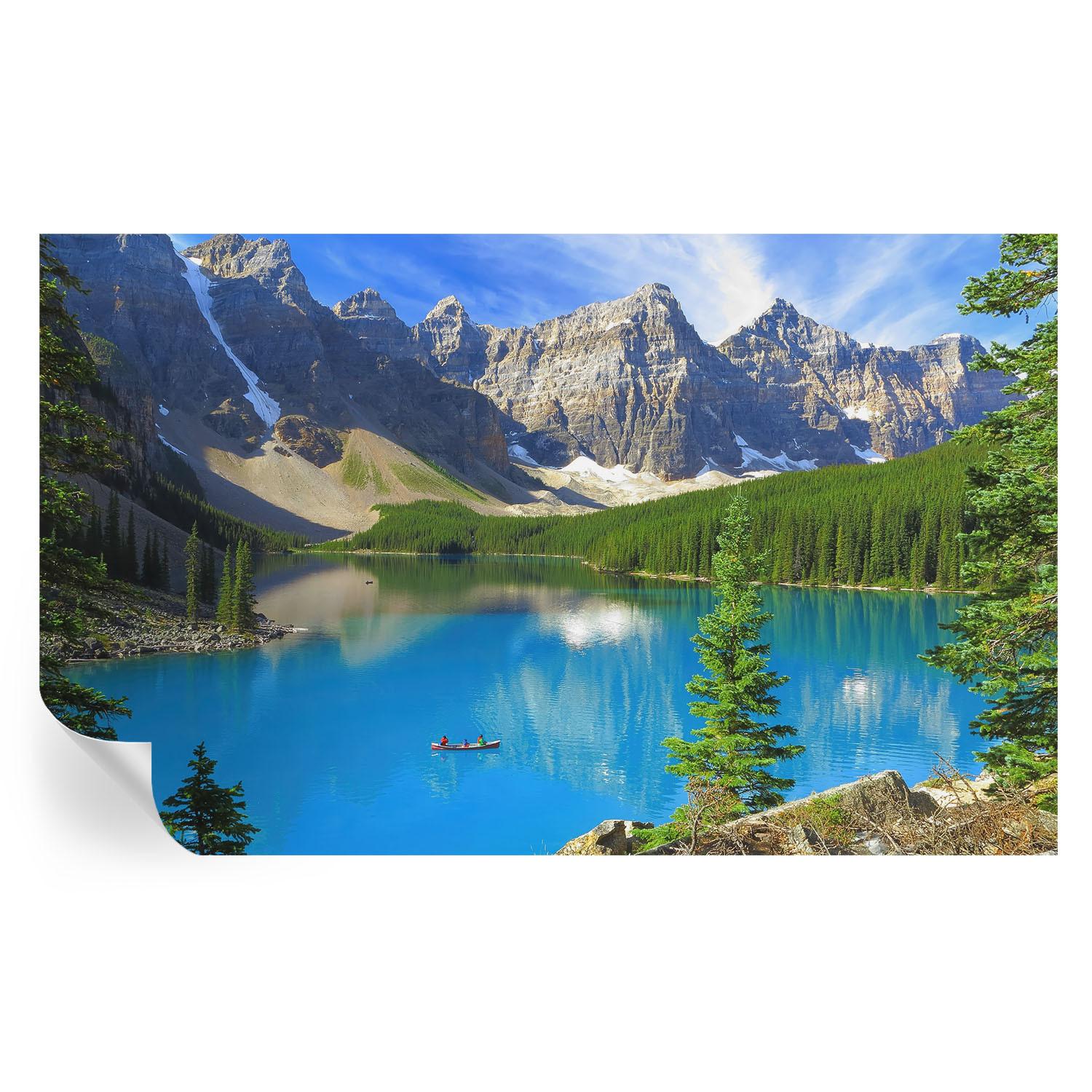 FOTOTAPETE 416x254 cm - Bergsee - Blau, Textil (416/254cm) - Wallfluent