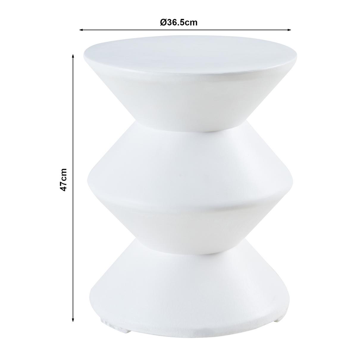 BEISTELLTISCH Kyppeslo - Weiß, Stein (36.5/36.5/47cm) - [en.casa]